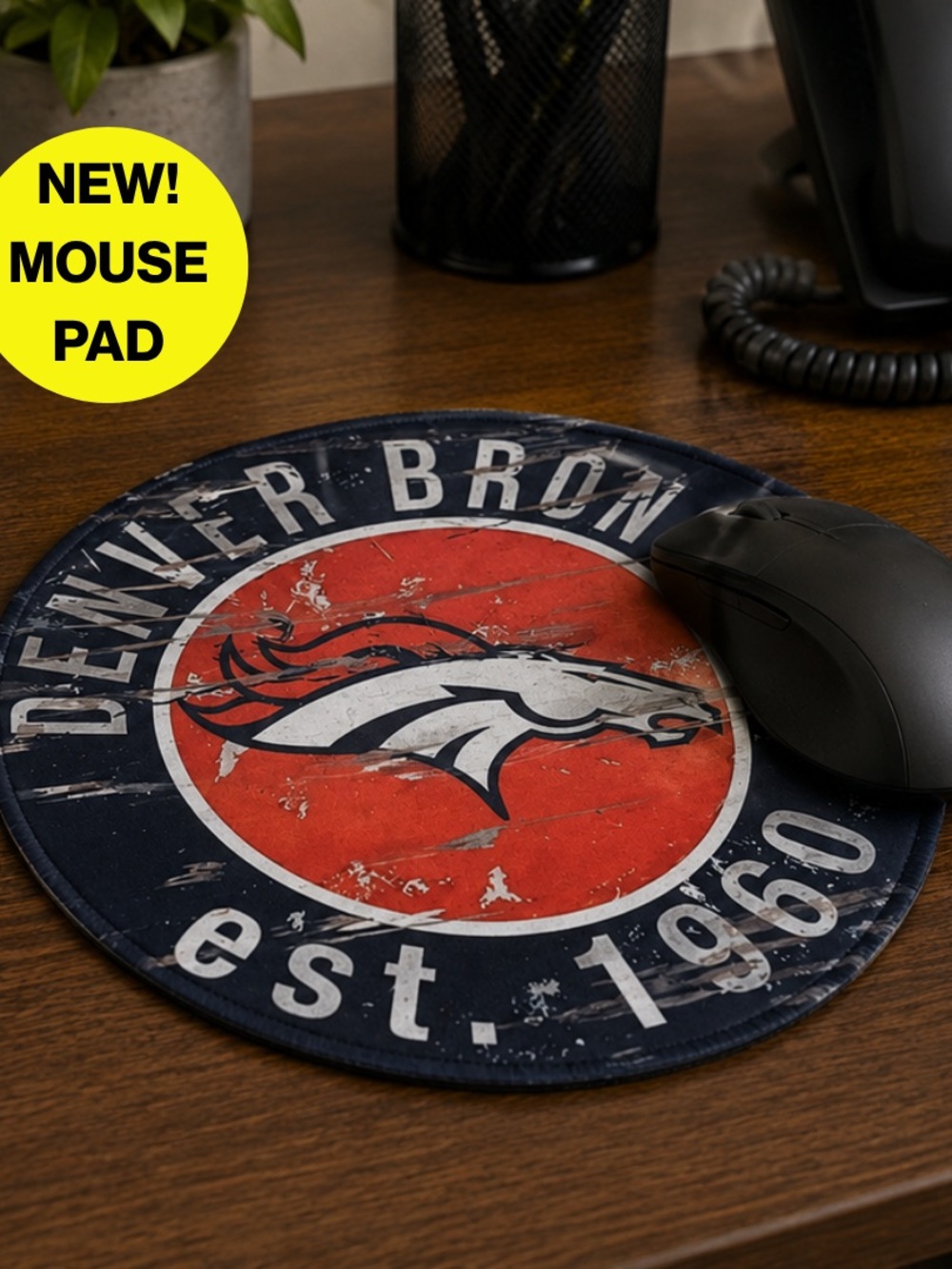 2/for $20 🪩 New DENVER BRONCOS Mouse Pad - Computer, Laptop, Office